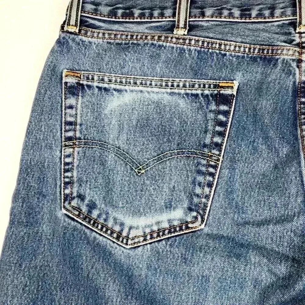 Levi's 505 Regular Fit Mens Denim Jeans 40x32 Straight Leg Classic Zip Fly Blue‎ - Picture 12 of 16
